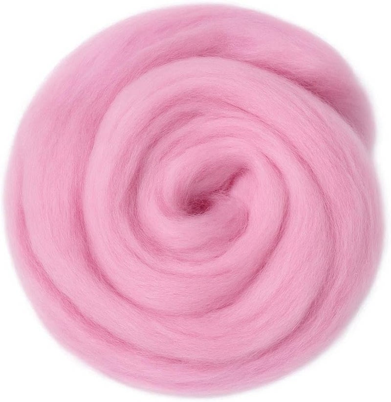 Catopia Wool Roving Yarn, 100G/3.53OZ Soft Felting Wool Pure Chunky Roving Yarn Bulk for Needle Felting Knitting Blanket Spinning Weaving DIY Craft,Rouge Pink - Image 1